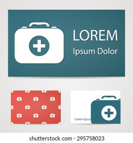 vector illustration of modern b lack icon medical bag