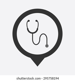 vector illustration of modern b lack icon stethoscope