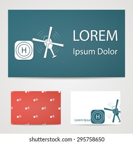 vector illustration of modern b lack icon helicopter