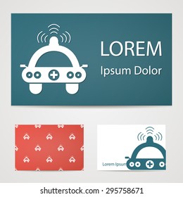 vector illustration of modern b lack icon ambulance