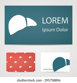 vector illustration of modern b lack icon liver
