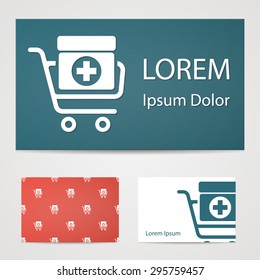 vector illustration of modern b lack icon medicines