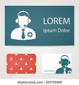 vector illustration of modern b lack icon dispatcher