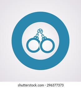 vector illustration of modern b lack icon police handcuffs