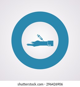 vector illustration of modern b lack icon syringe
