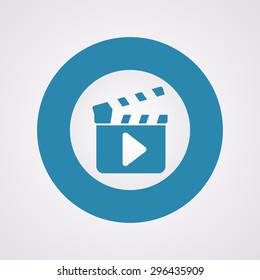 vector illustration of modern b lack icon clapper board