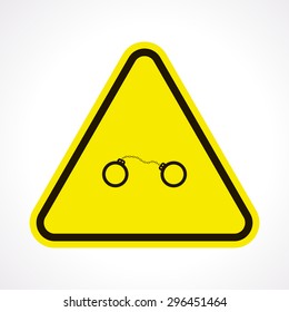 vector illustration of modern b lack icon police handcuffs