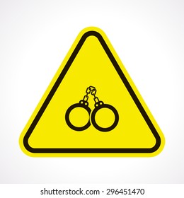 vector illustration of modern b lack icon police handcuffs