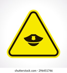 vector illustration of modern b lack icon police cap