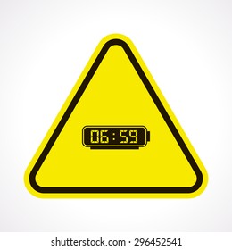 vector illustration of modern b lack icon alarm clock