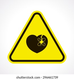 vector illustration of modern b lack icon heart