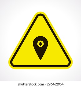 vector illustration of modern b lack icon hospital
