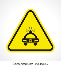 vector illustration of modern b lack icon ambulance