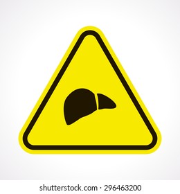 vector illustration of modern b lack icon liver