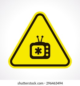 vector illustration of modern b lack icon medical tv