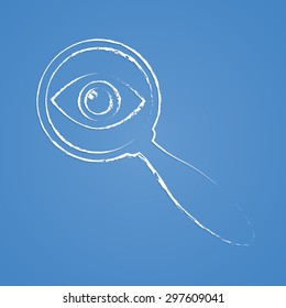 vector illustration of modern b lack icon detective