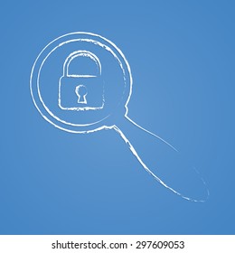 vector illustration of modern b lack icon lock