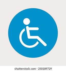 vector illustration of modern  b lue icon disabled