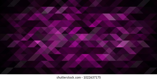 Vector illustration. Modern background with triangles. Abstract geometric pattern. Black and pink colors. Triangles fond. Dark mosaic backdrop. Shadow.