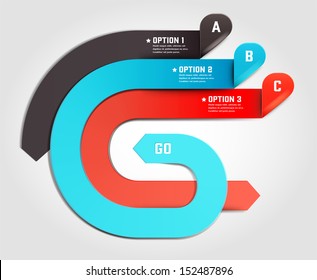 Vector illustration. Modern banner options. Workflow layout, diagram, step up options, web design, infographic.