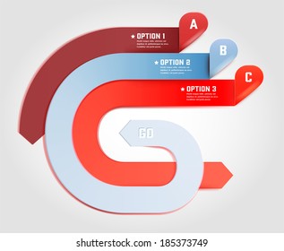 Vector illustration. Modern banner options. Work-flow layout, diagram, step up options, web design, infographic.