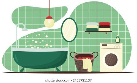 vector illustration of modern bathroom interior 