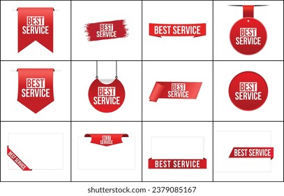 Vector illustration modern best service banner, Isolated web element.