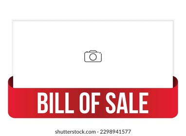 Vector illustration modern Bill Of Sale banner, Isolated web element.