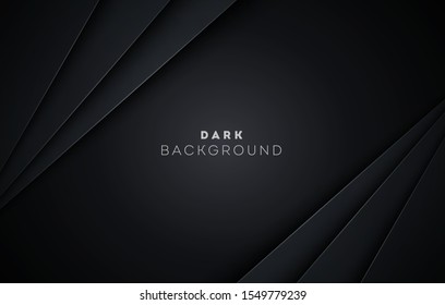 Vector Illustration Modern Black Abstract Design Geometric Paper Style Background