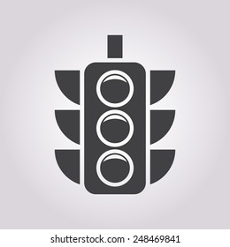vector illustration of modern black icon traffic light