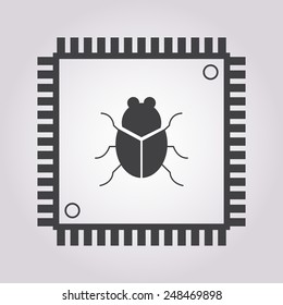 vector illustration of modern black icon cpu