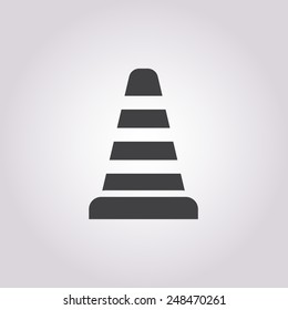 vector illustration of modern black icon traffic cone