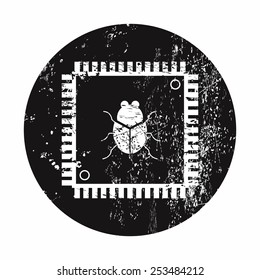 vector illustration of modern black icon cpu