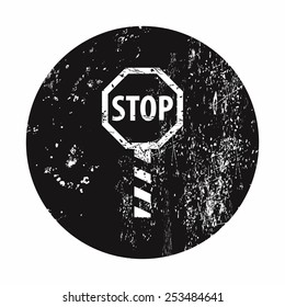 vector illustration of modern black icon stop