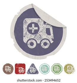 vector illustration of modern black icon ambulance