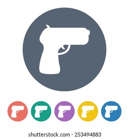 vector illustration of modern black icon gun