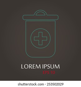 vector illustration of modern black icon trashcan