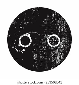 vector illustration of modern black icon police handcuffs