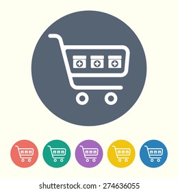 vector illustration of modern black icon medicines