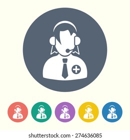 vector illustration of modern black icon dispatcher