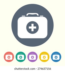 vector illustration of modern black icon medical bag