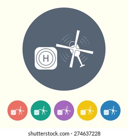 vector illustration of modern black icon helicopter