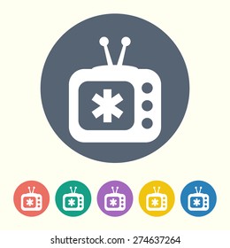 vector illustration of modern black icon medical tv