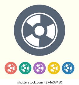 vector illustration of modern black icon radiation