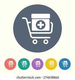 vector illustration of modern black icon medicines