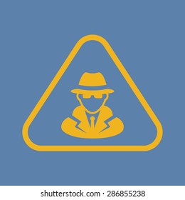 vector illustration of modern black icon detective