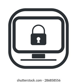 vector illustration of modern black icon monitor