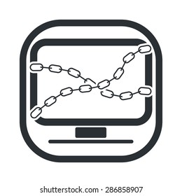 vector illustration of modern black icon monitor