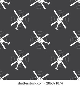 vector illustration of modern black icon helicopter