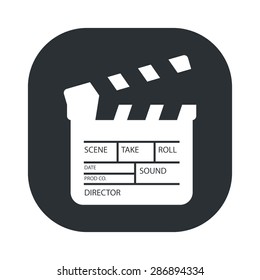 vector illustration of modern black icon clapper board
